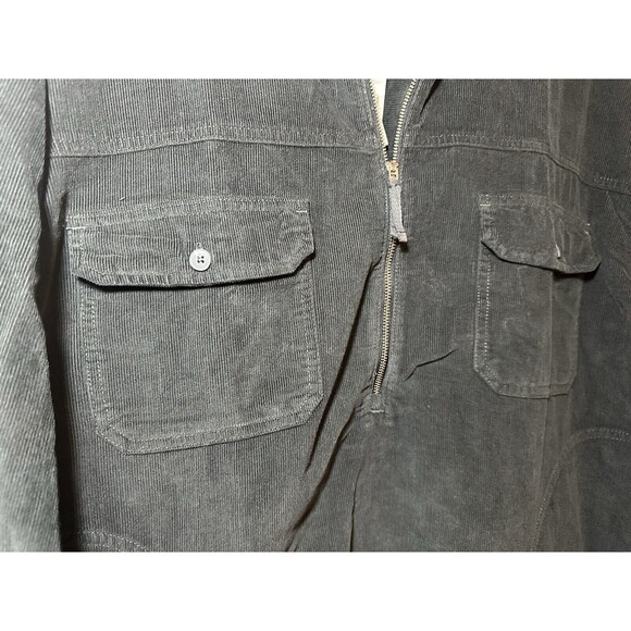 Aerie Offline NWT Black Corduroy Quarter Zip Oversized Shacket Women's MEDIUM‎ - Picture 3 of 8